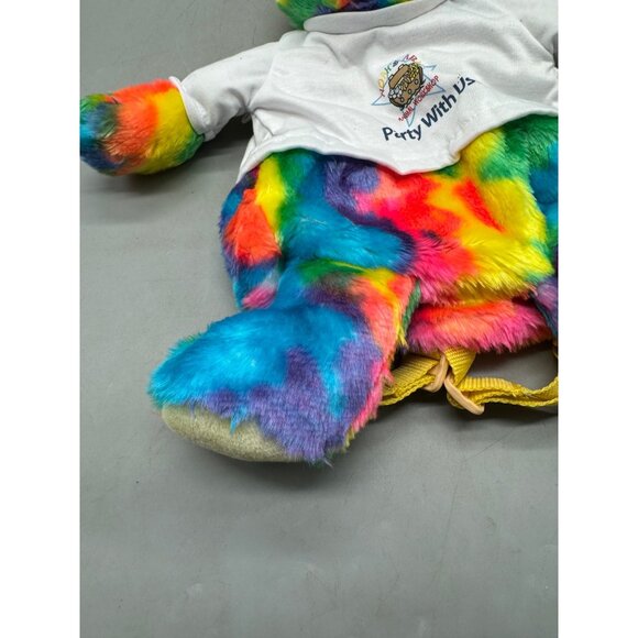 Noah's Ark kids Rainbow Plush Teddy Backpack White Shirt adjustable 16" READ NEW - Picture 5 of 13